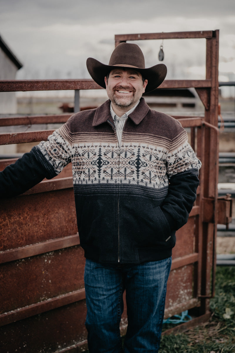 'Charles' Men's Border Jacquard Bomber Jacket by Panhandle (XS-XXL)