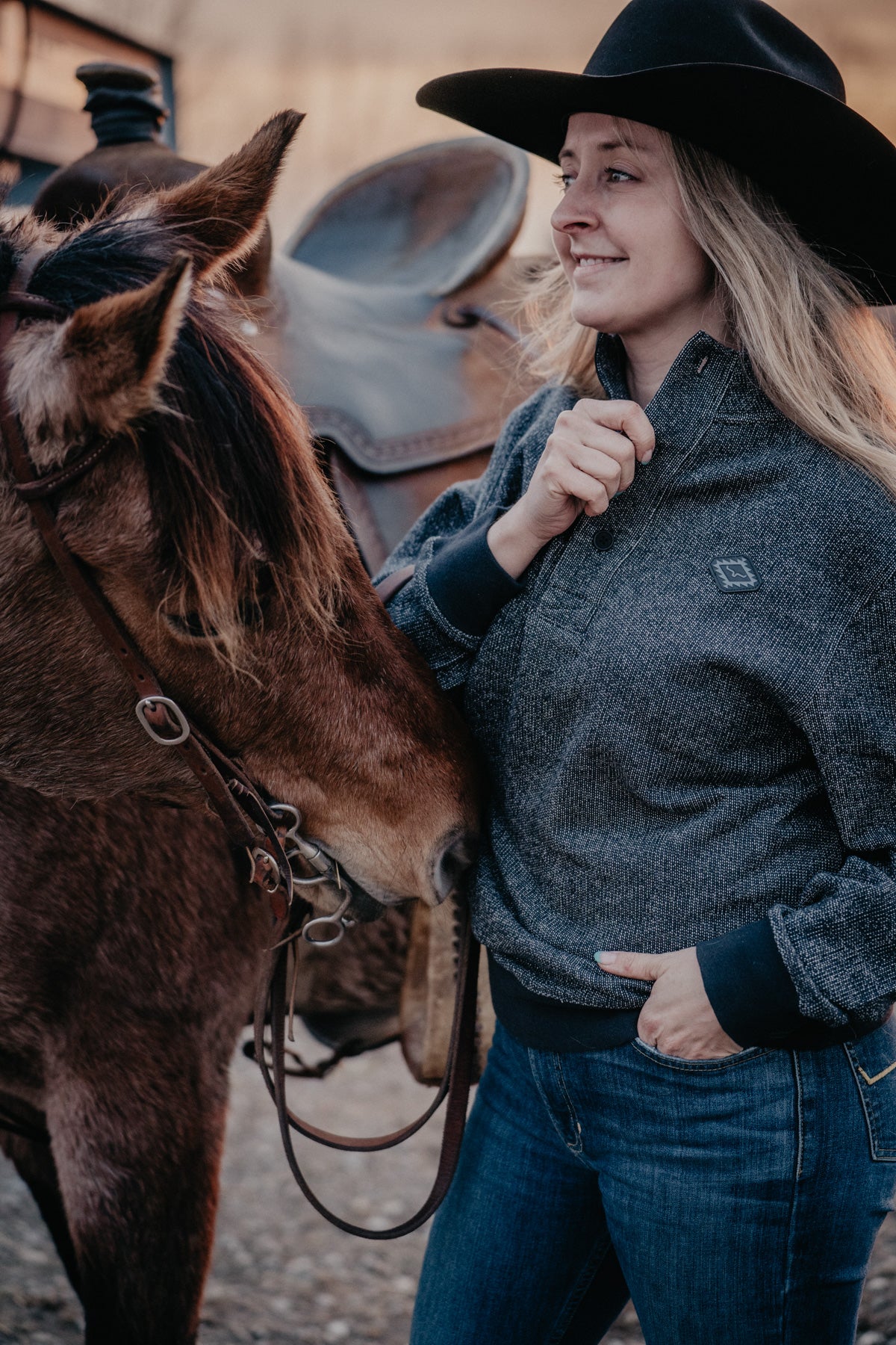 'Kingswell' Men's Black Kimes Ranch Quarter Button (S - XL)