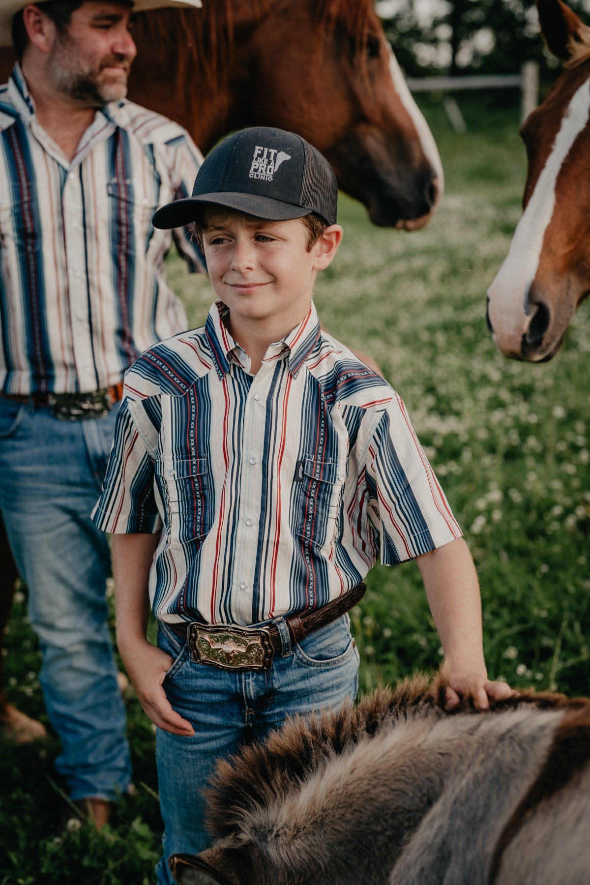 'Sol Whitecap Jr' Boy's Striped Short Sleeve Pearl Snap by Hooey (XS-XL)