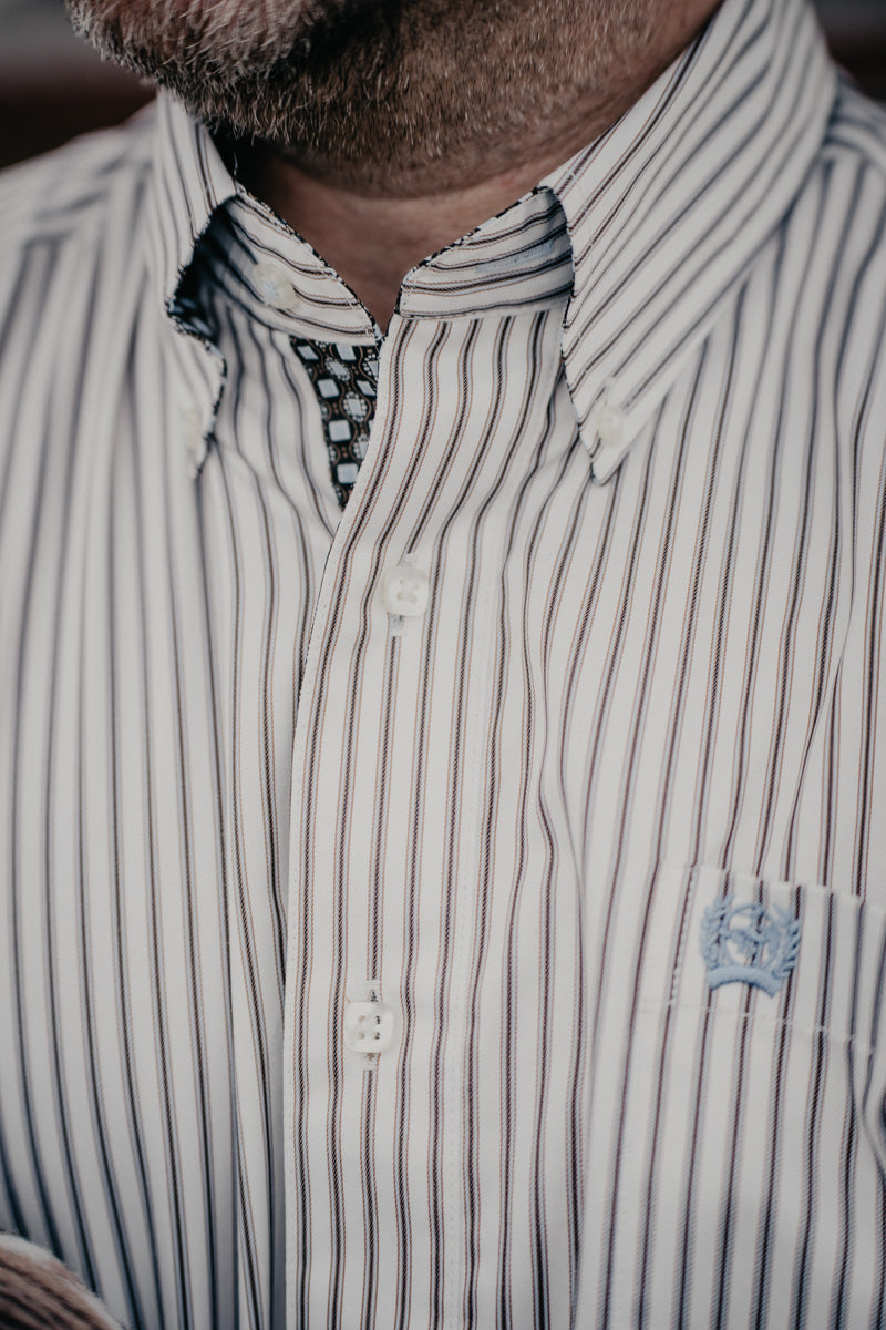 'Raymond' Striped CINCH Classic Fit Long Sleeve Button Down Shirt (S-XXL)