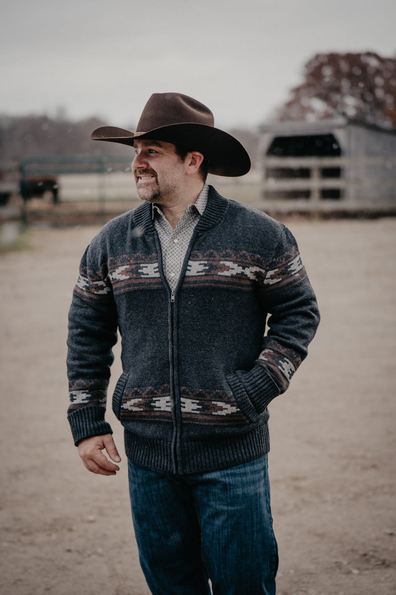 'Warren' Men's Stetson Full Zip Front Sweater (S-XXL)