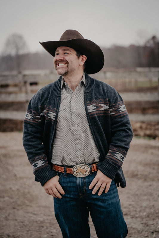 'Warren' Men's Stetson Full Zip Front Sweater (S-XXL)