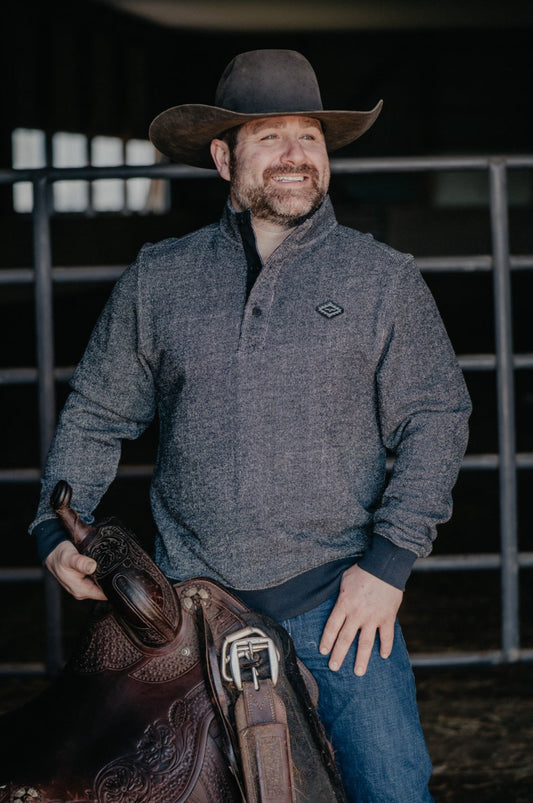 'Kingswell' Men's Black Kimes Ranch Quarter Button (S - XL)