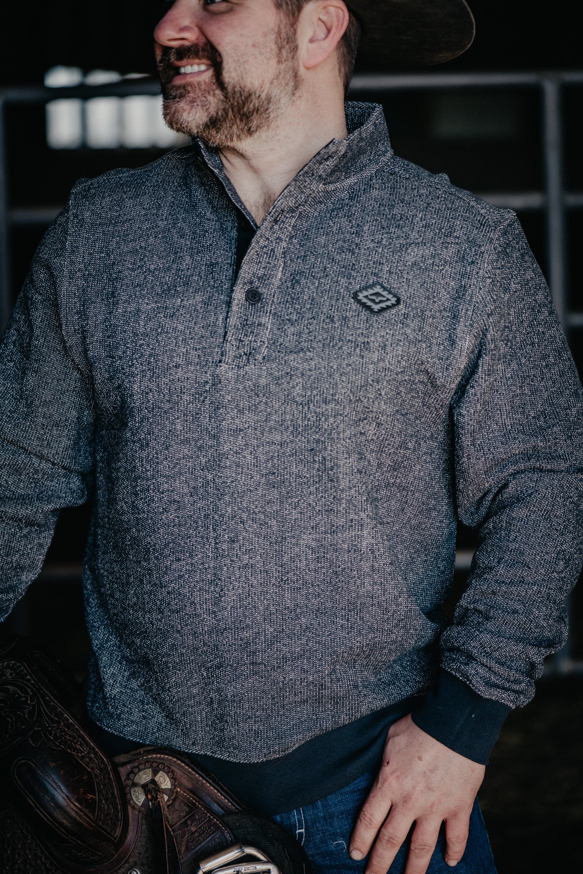 'Kingswell' Men's Black Kimes Ranch Quarter Button (S - XL)