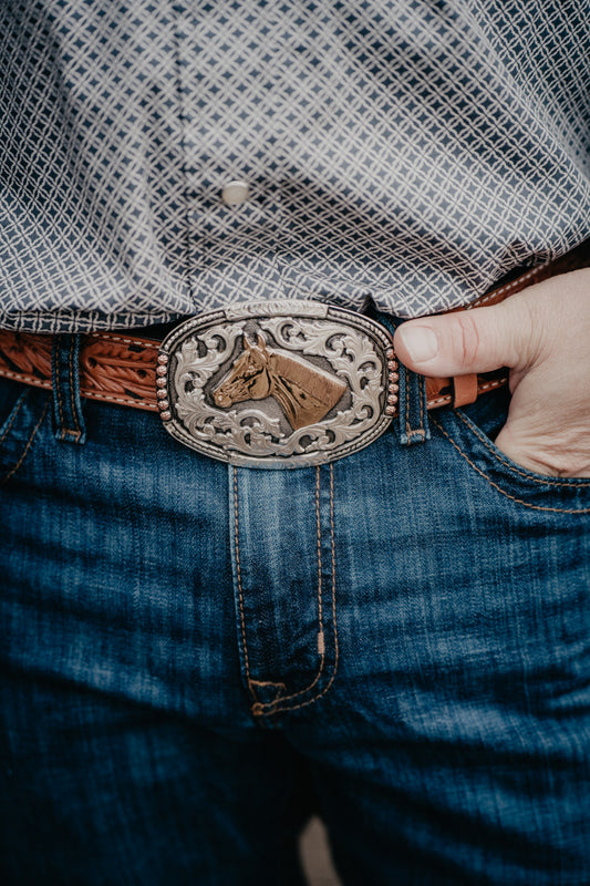 Brass Horse Head Crumrine Buckle