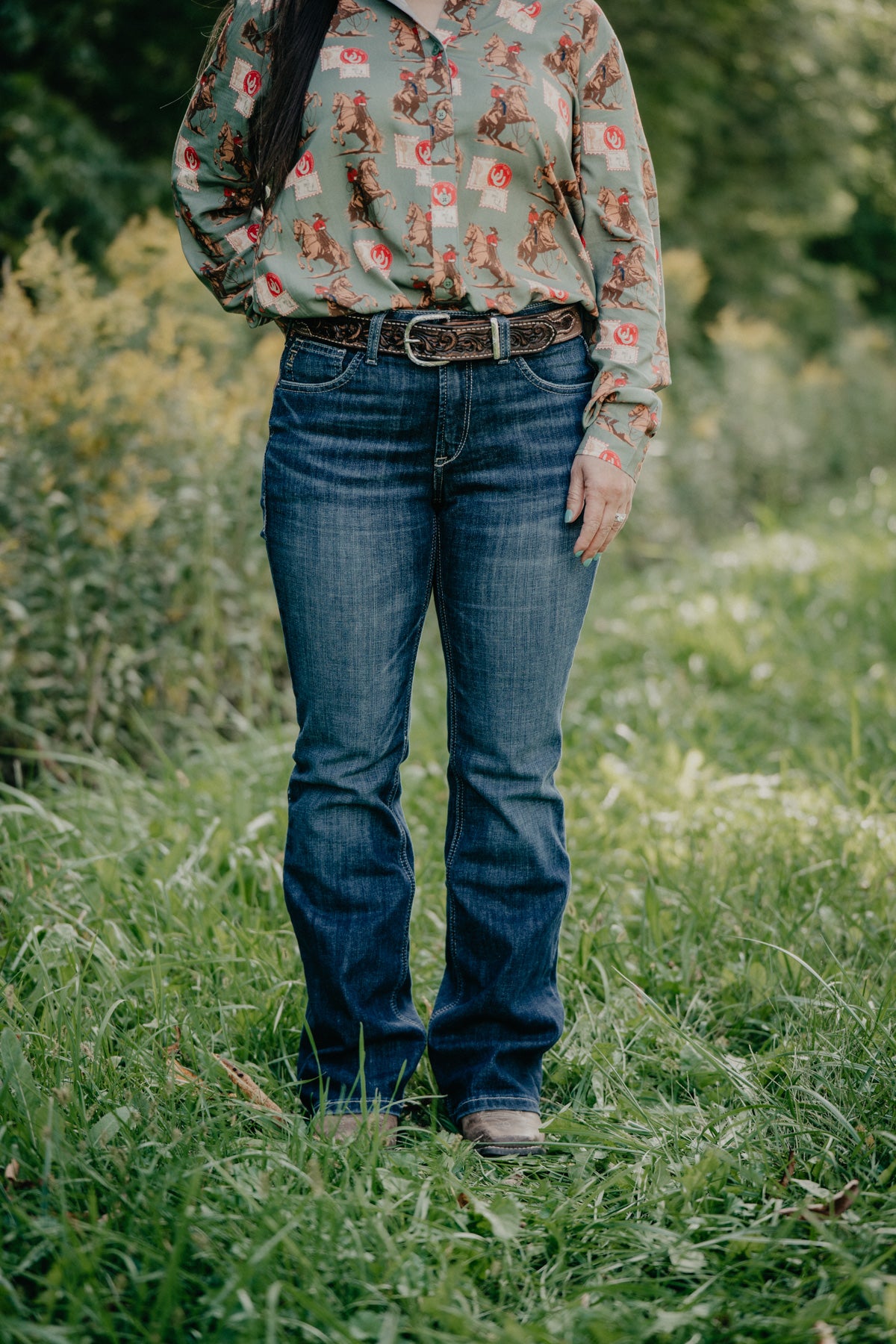 'Maize' Dark Wash High Rise Bootcut by Ariat