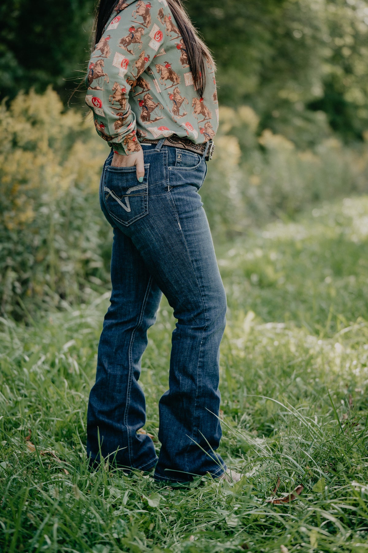 'Maize' Dark Wash High Rise Bootcut by Ariat