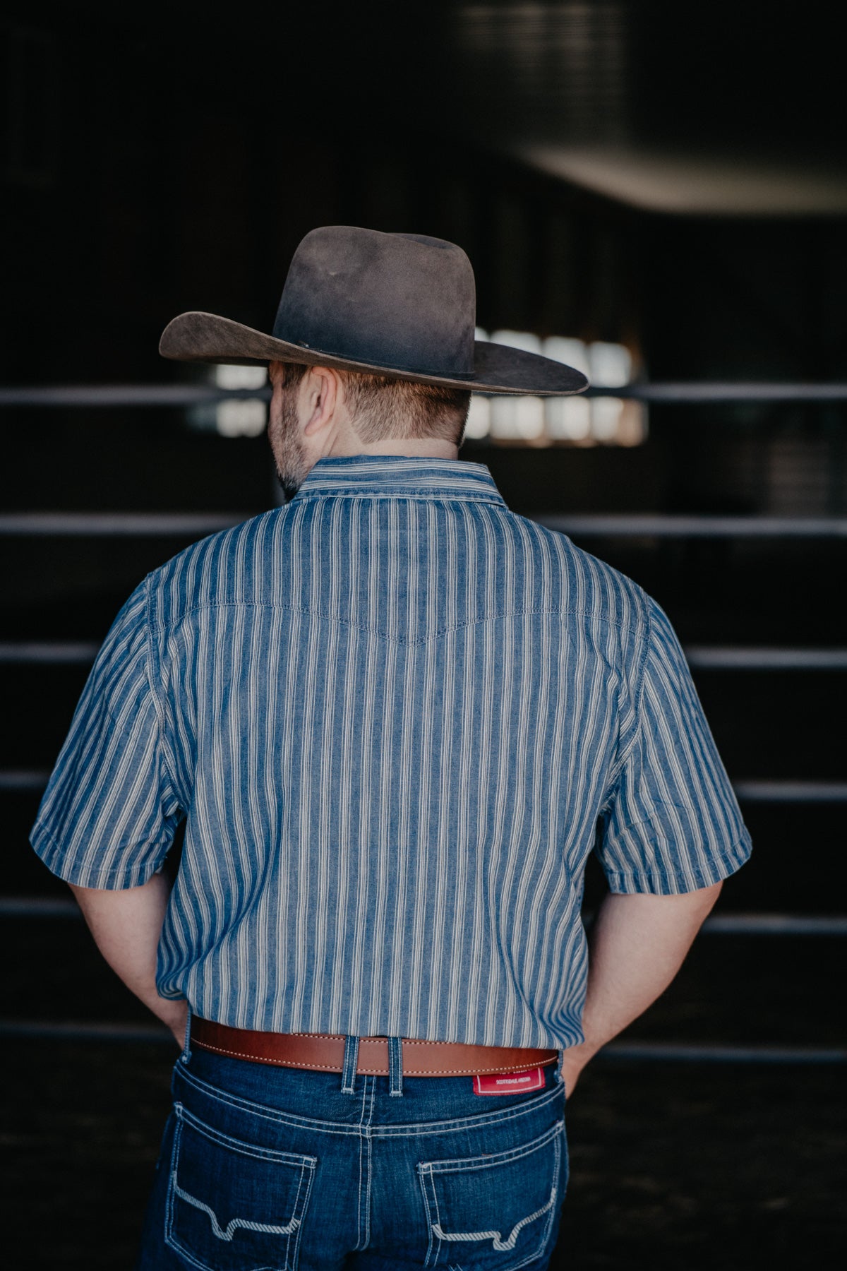 Men's 'Shifter' Kimes Indigo Striped Short Sleeve Button Up (S & M Only)