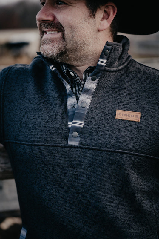 'Cody' Men's CINCH Knit Quarter Button Pullover with Aztec Accents  (S-XXL)