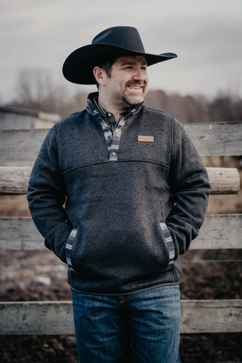 'Cody' Men's CINCH Knit Quarter Button Pullover with Aztec Accents  (S-XXL)