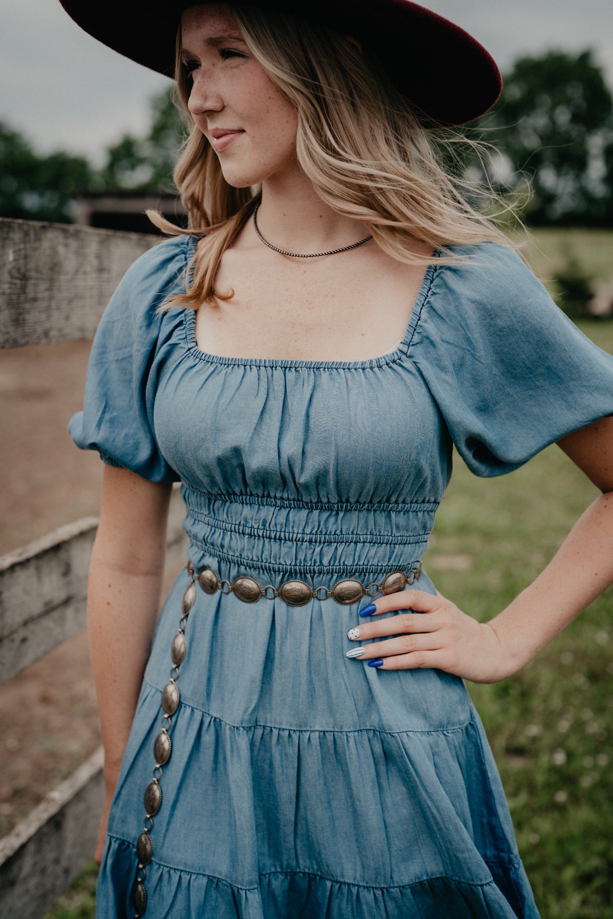 'Juliet' Women's Denim Tiered Mini Dress (XS-XXL)