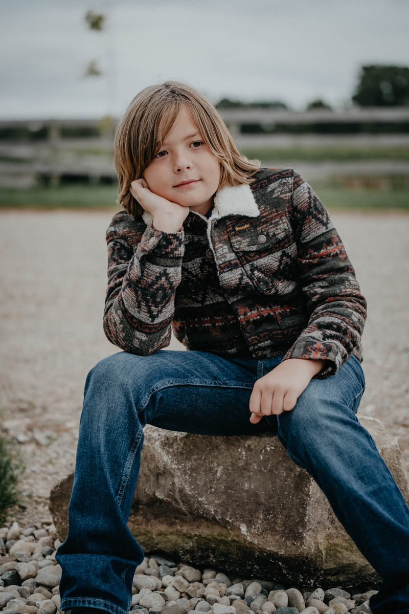 Wrangler Boys Jacquard Sherpa Jacket (XS & M Only)