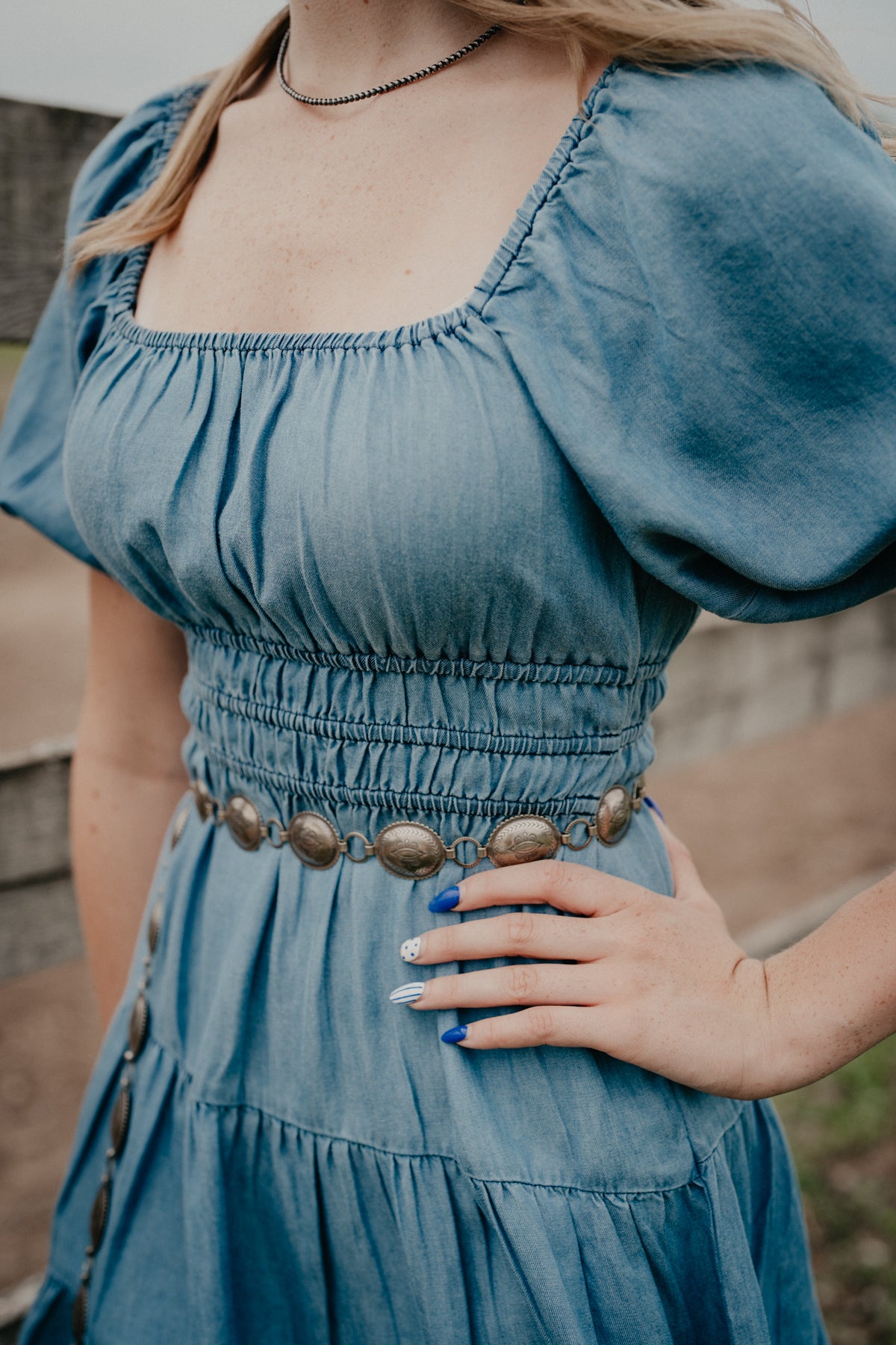 'Juliet' Women's Denim Tiered Mini Dress (XS-XXL)