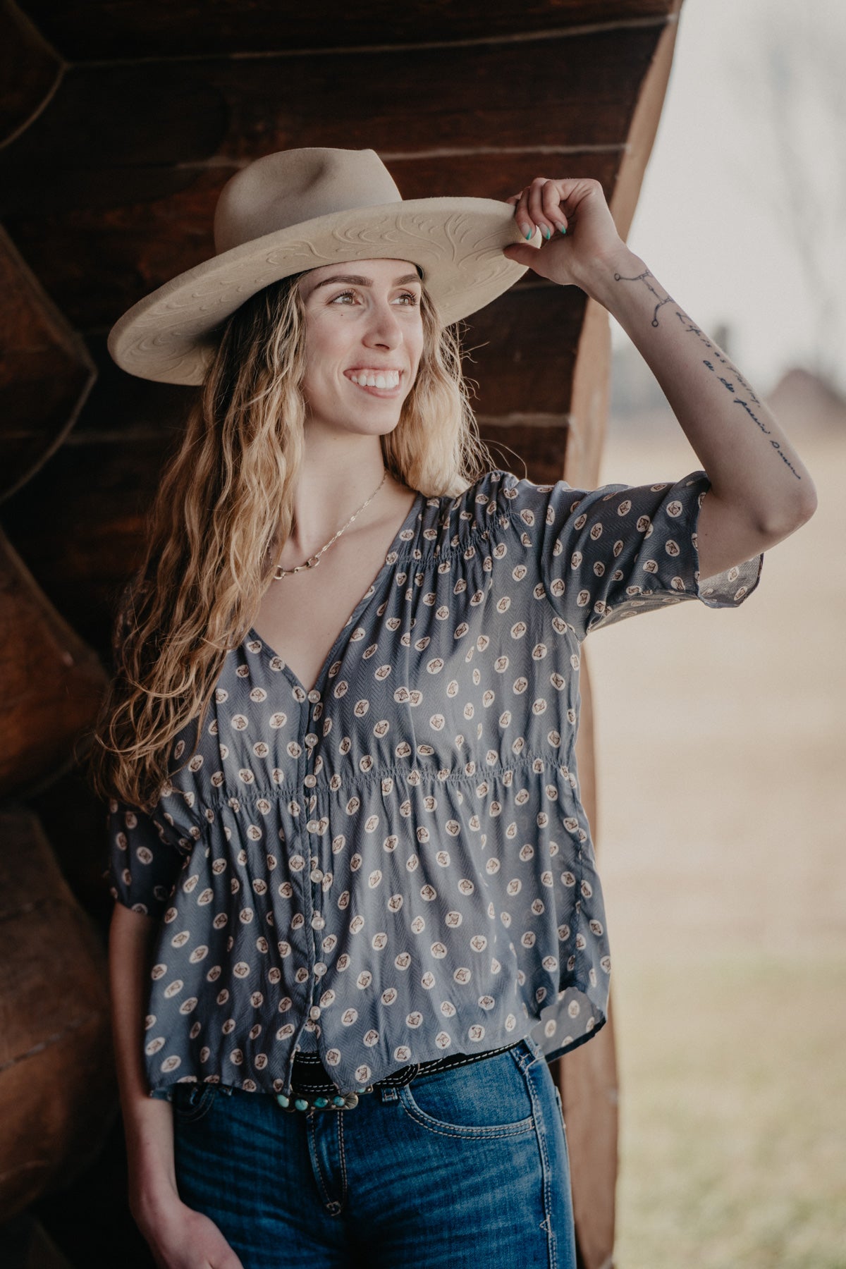 'Horse Nickles' Womens Stetson Shirt (XS - XL)