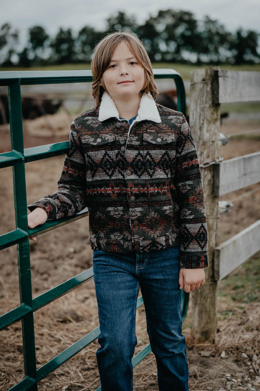 Wrangler Boys Jacquard Sherpa Jacket (XS & M Only)