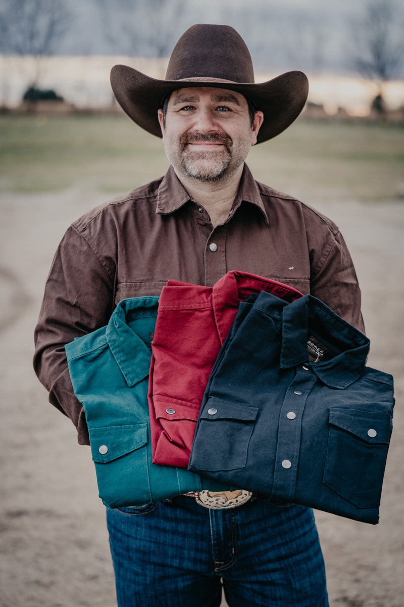 {Pink Friday Door Crasher} Roper Brushed Twill Solid Snap Men's Shirt (4 Colours; M-XXL)