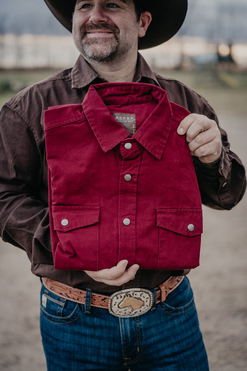 {Pink Friday Door Crasher} Roper Brushed Twill Solid Snap Men's Shirt (4 Colours; M-XXL)