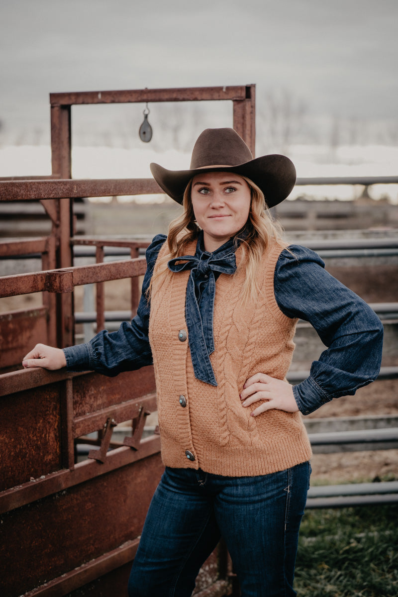 'Harlowe' Cable Front Vest (S-XXL)