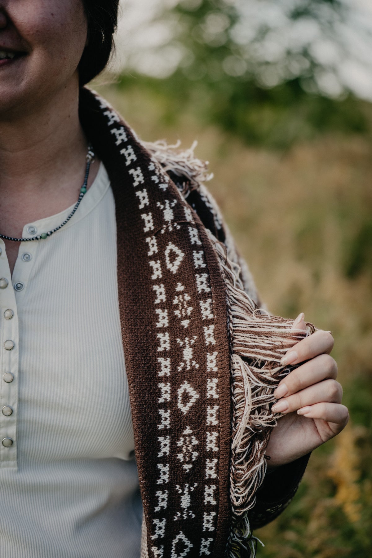 'Canyon Rose' Chocolate Brown Bandana Print Duster Cardigan by Lyla + Luxe