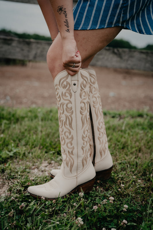 'Missouri Bone' Allie Tall Leather Boots by Liberty Black {B & C Calf Widths}