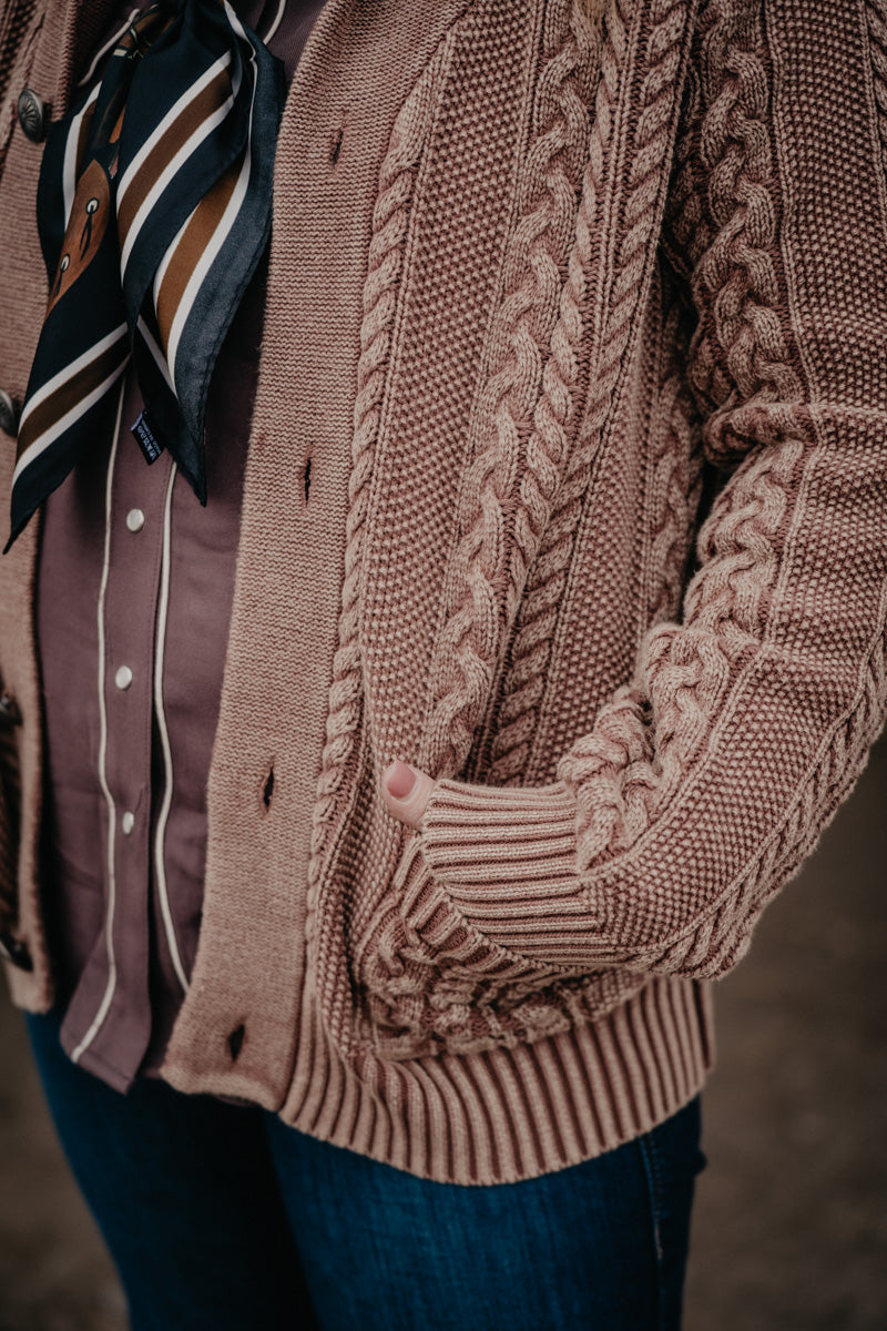 'Arley' Brown Cable Knit Cardigan by Howdy Hanny (S-XL)