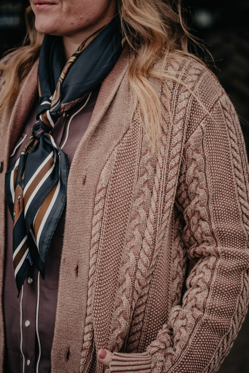 'Arley' Brown Cable Knit Cardigan by Howdy Hanny (S-XL)