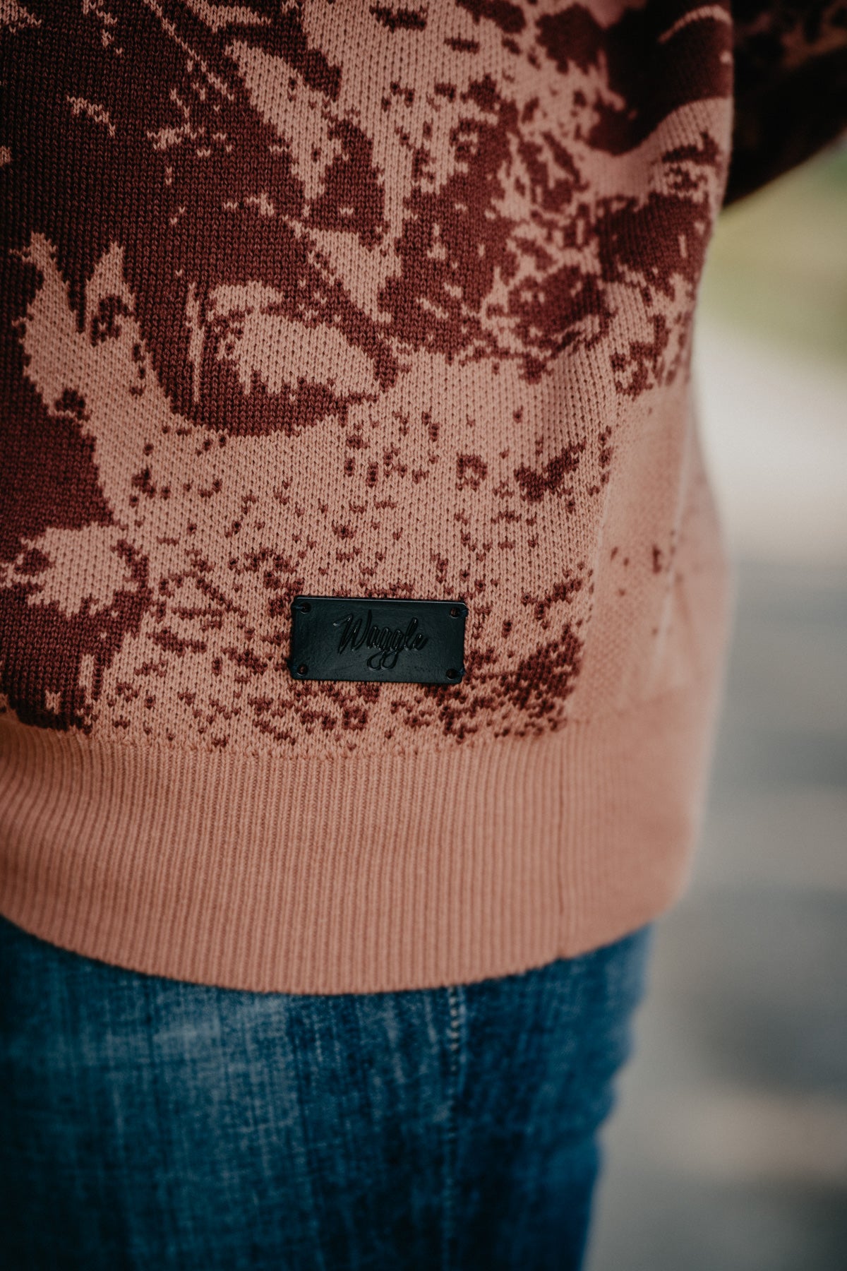 'Frontier Rider' Women's Rusty Rose Knit Crewneck Sweater