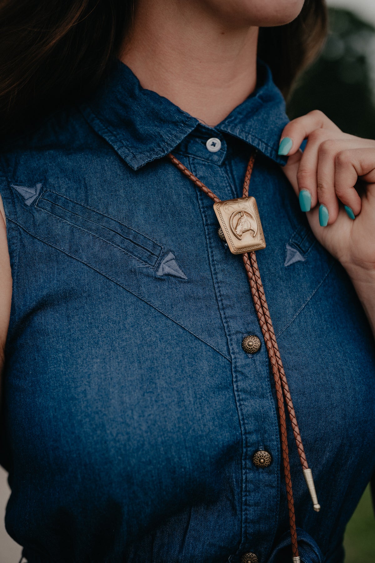 'Tinsley' Sleeveless Denim Maxi Dress by Panhandle Slim (XS-XL)