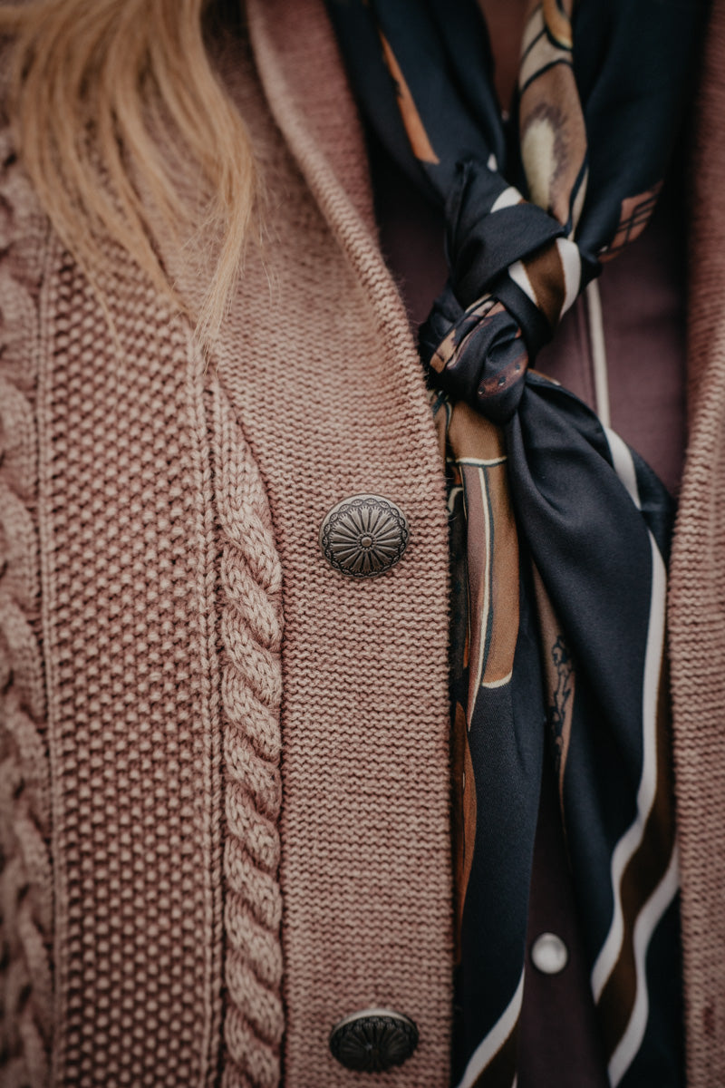 'Arley' Brown Cable Knit Cardigan by Howdy Hanny (S-XL)