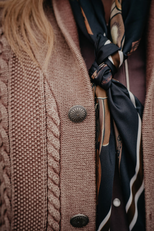 'Arley' Brown Cable Knit Cardigan by Howdy Hanny (S-XL)