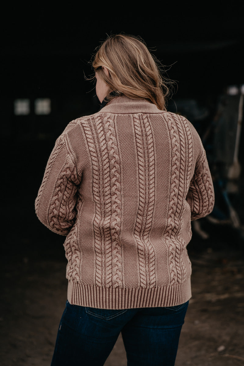 'Arley' Brown Cable Knit Cardigan by Howdy Hanny (S-XL)