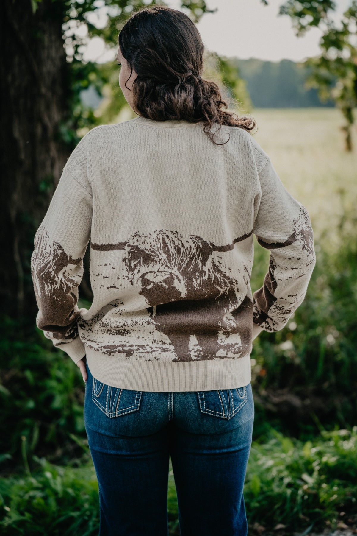 'Highlander' Women's Natural Knit Crewneck Sweater