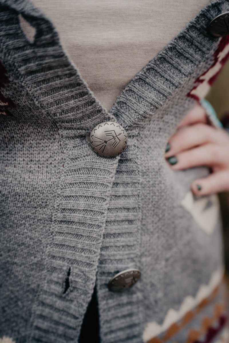 'Amber' Grey Belted Long Sleeve Cardigan