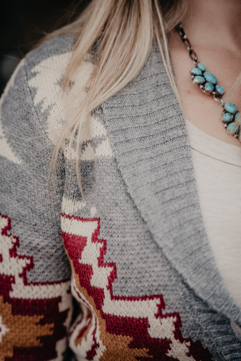 'Amber' Grey Belted Long Sleeve Cardigan