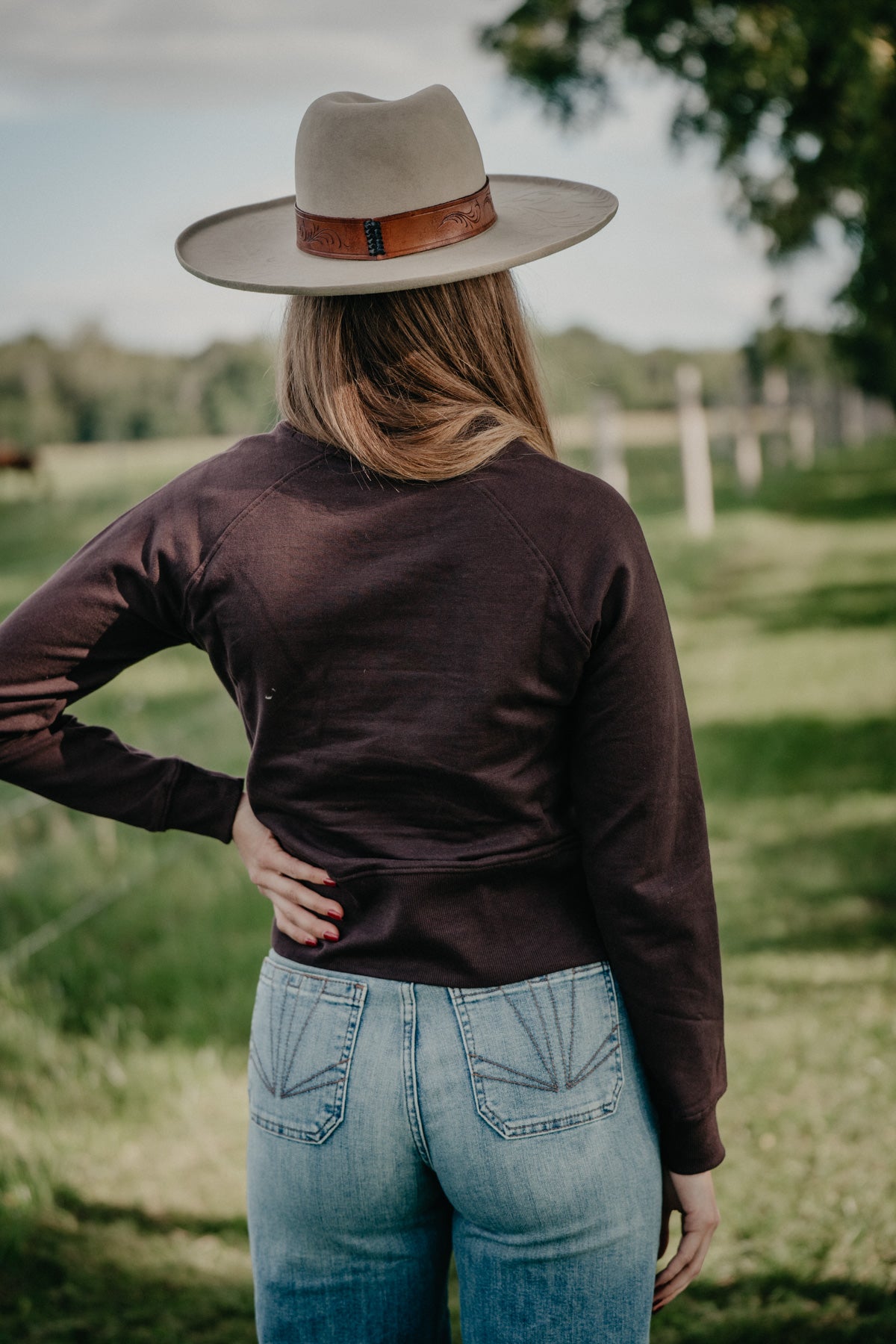 'Martine' Women's Chocolate Plum Crewneck by Ariat