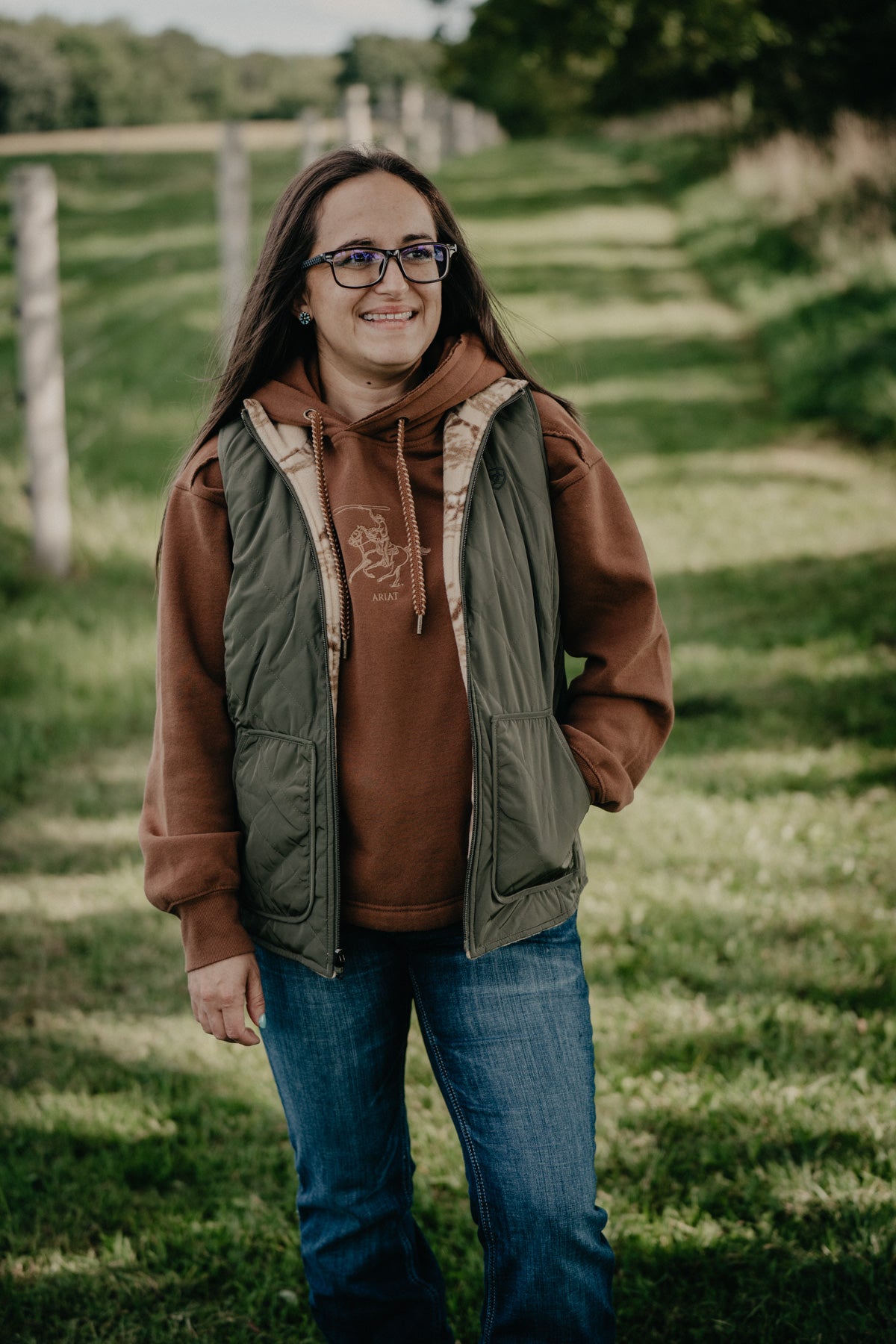 'Ivy' Women's Ariat Reversible Sage Green Insulated Vest