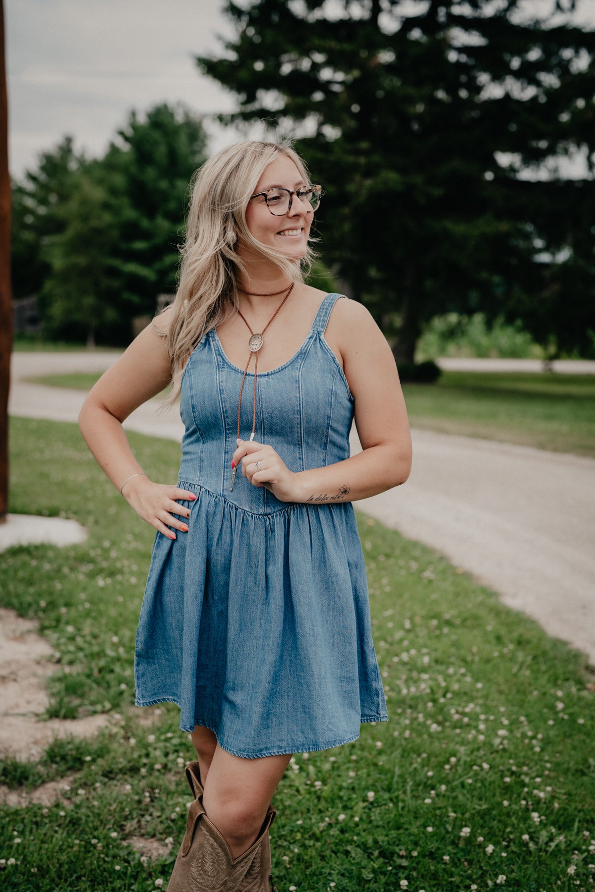 'Polly' Wrangler Women's Princess Waist Denim Dress (S-XXL)