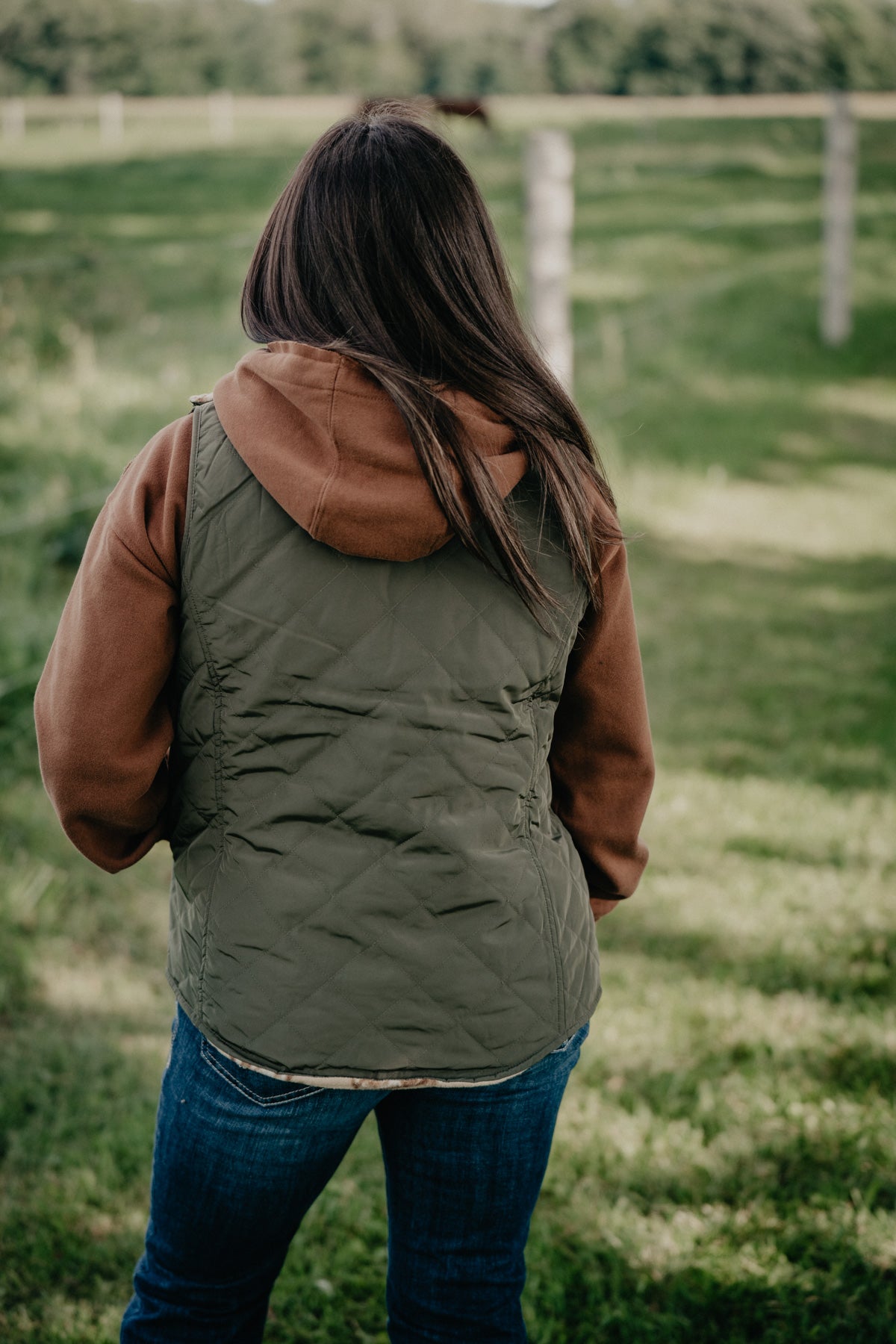 'Ivy' Women's Ariat Reversible Sage Green Insulated Vest