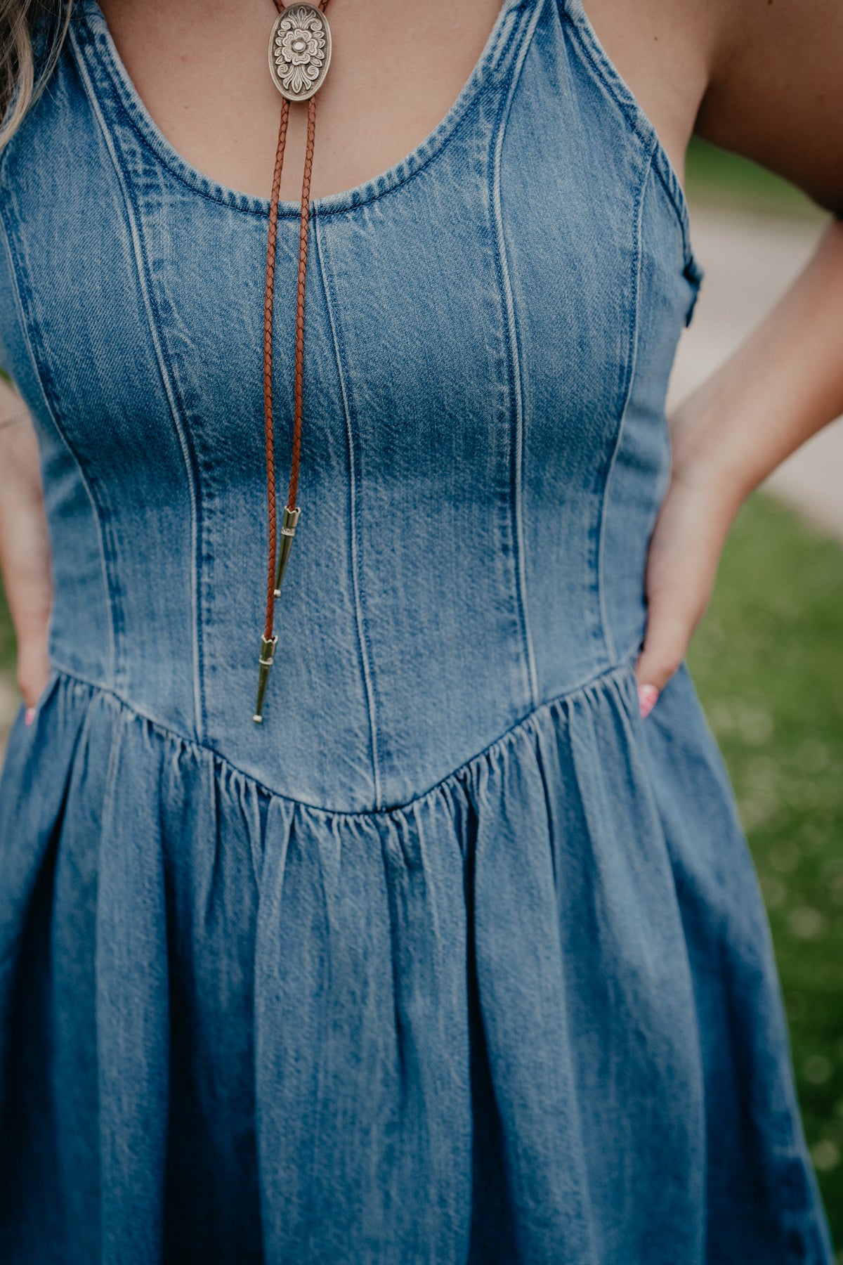 'Polly' Wrangler Women's Princess Waist Denim Dress (S-XXL)