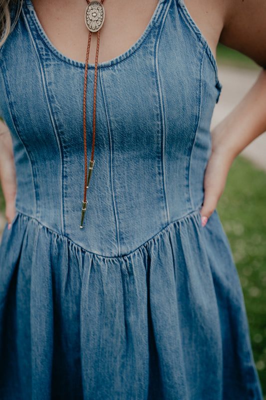 'Polly' Wrangler Women's Princess Waist Denim Dress (S-XXL)