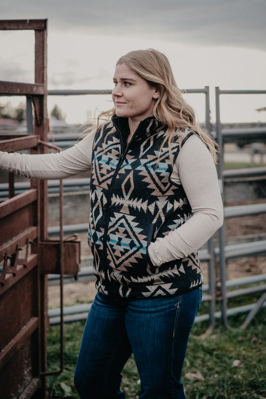 {Pink Friday Door Crasher} Aztec Sherpa Lined Vest by Roper (XS - XL)