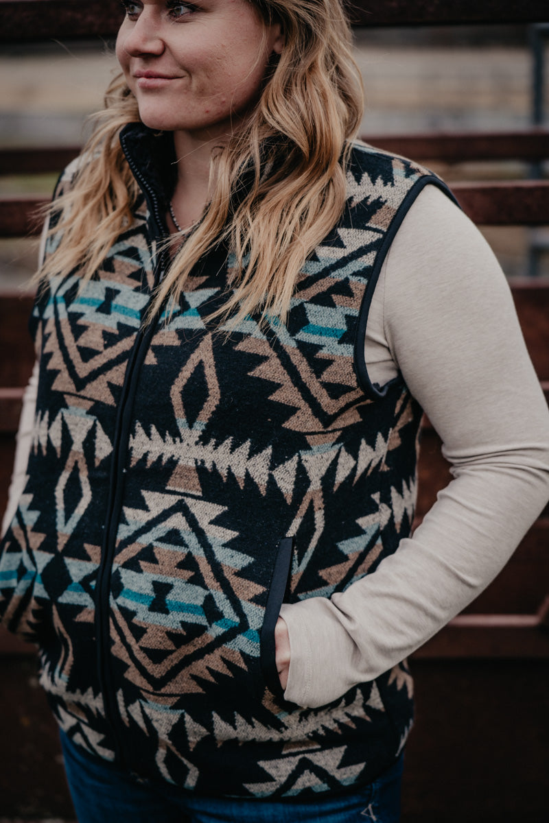 {Pink Friday Door Crasher} Aztec Sherpa Lined Vest by Roper (XS - XL)