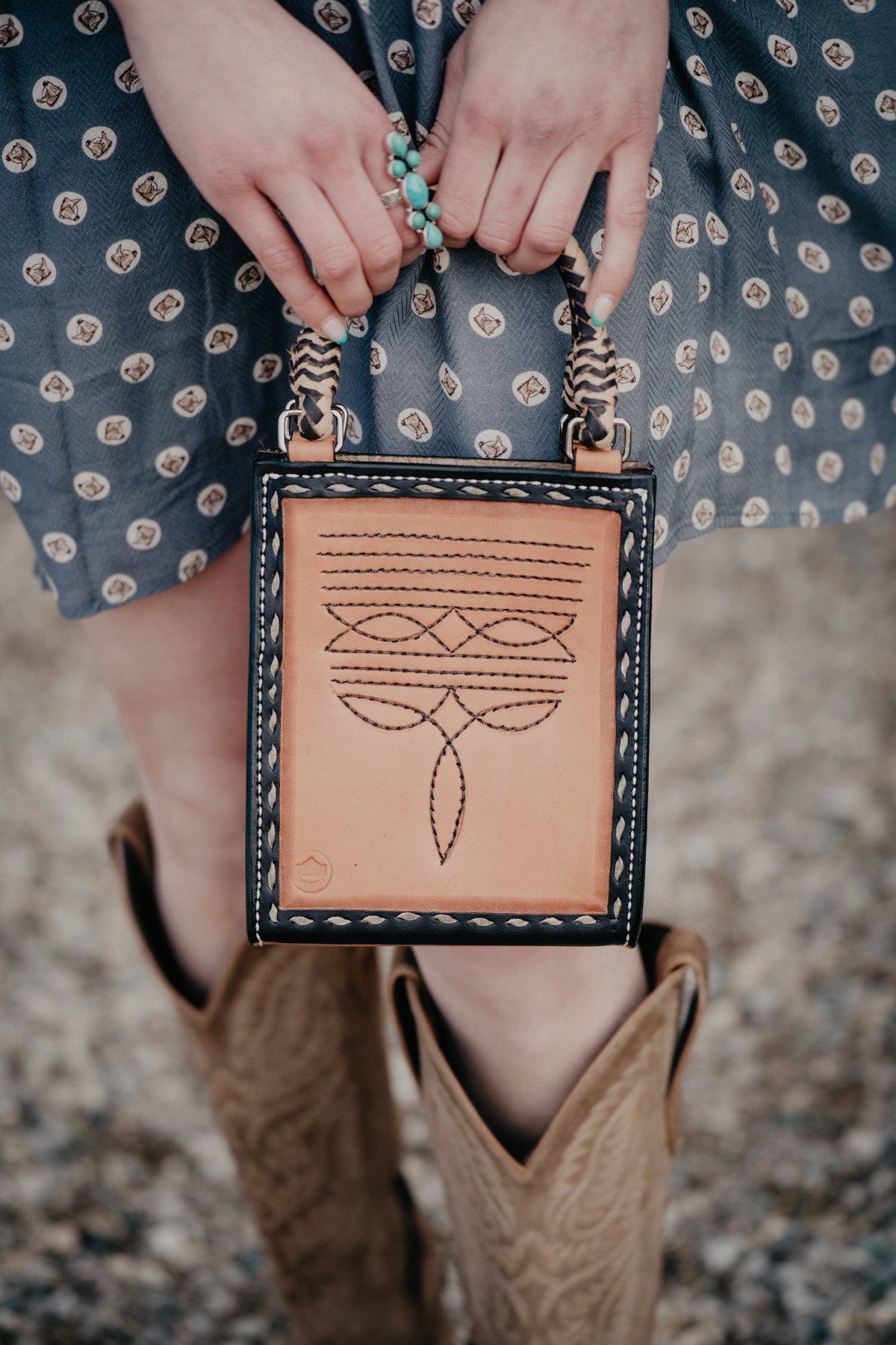 'The Card' Handcrafted Handbag by Alamo Saddlery
