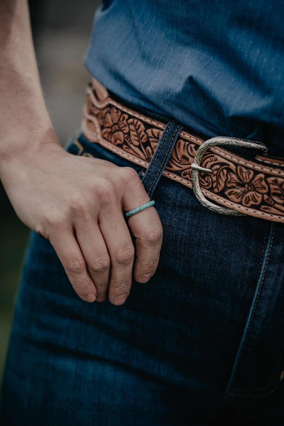 Inlay Stacker Rings (Howlite/ Turquoise)