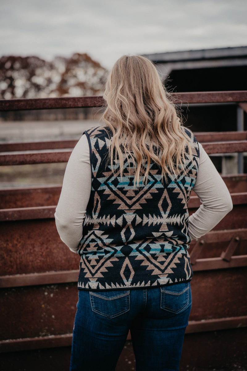 {Pink Friday Door Crasher} Aztec Sherpa Lined Vest by Roper (XS - XL)