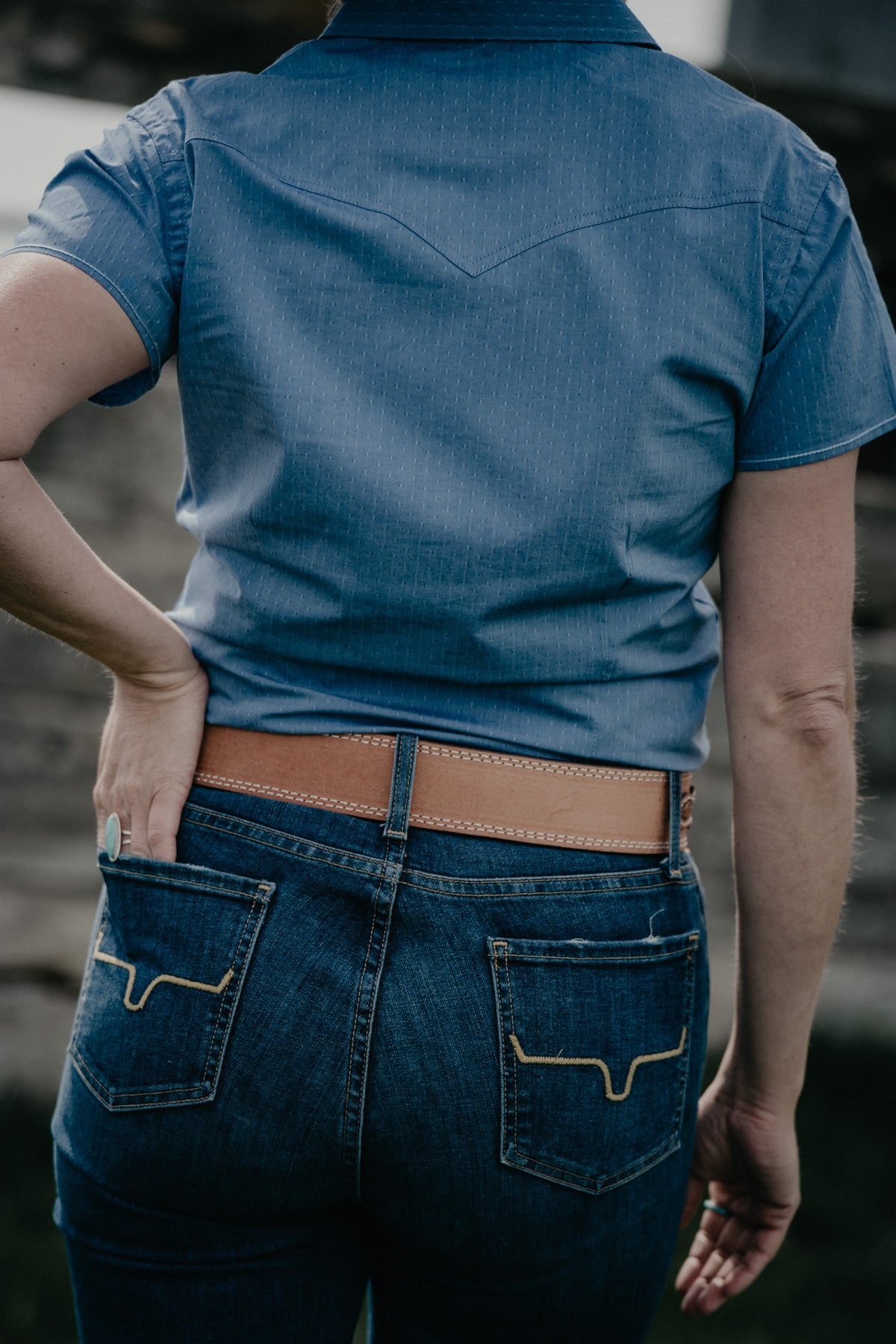 Rough Out Belt with Floral Tooled Billets by Double J Saddlery (1 7/8" tapered to 1 1/2")