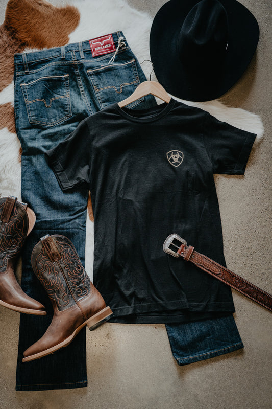 'Emmett' Men's Black Ariat Banner Badge T-Shirt