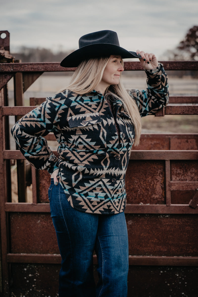 {Pink Friday Door Crasher} Aztec Button Down Shacket by Roper (S - XL)