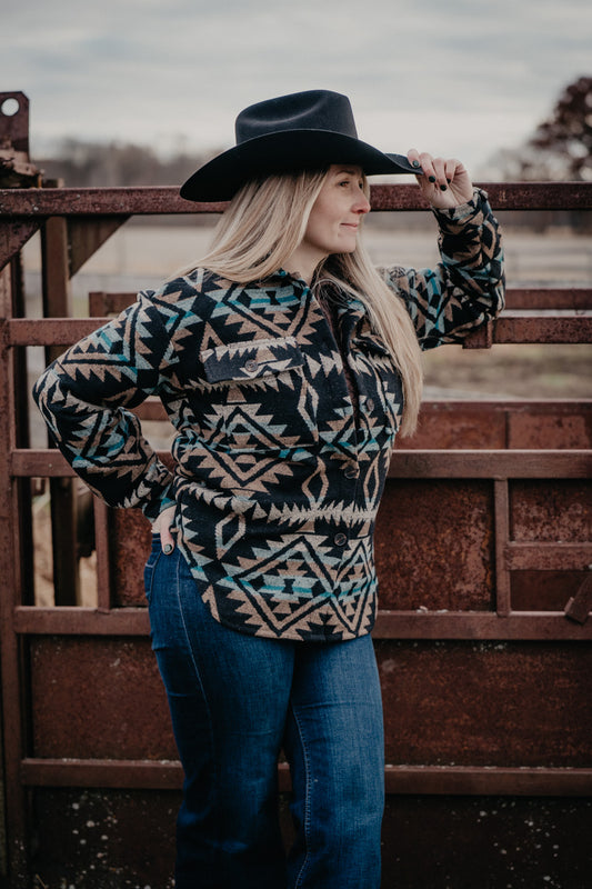 {Pink Friday Door Crasher} Aztec Button Down Shacket by Roper (S - XL)