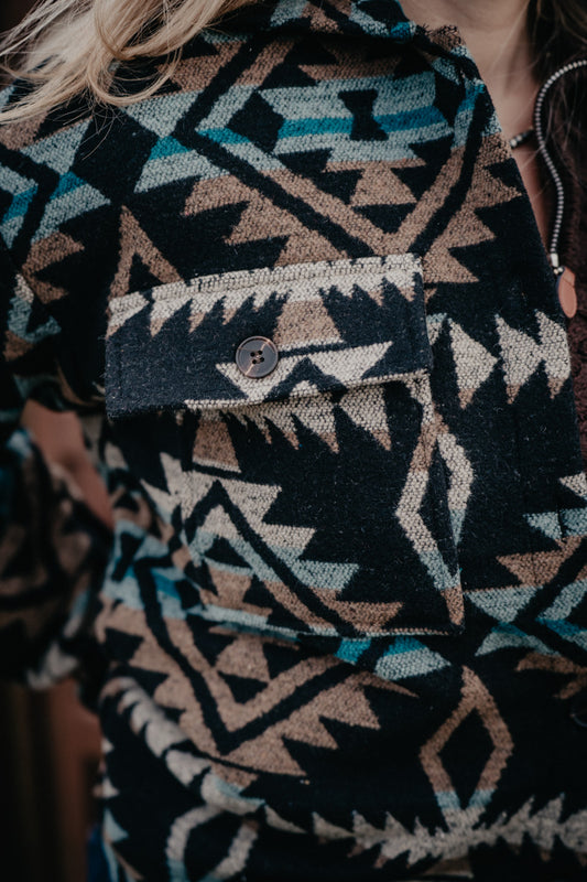 {Pink Friday Door Crasher} Aztec Button Down Shacket by Roper (S - XL)